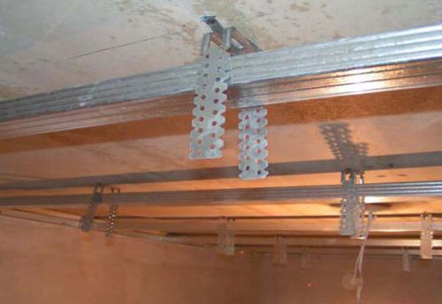 Монтаж профиля для гипсокартона. Крепление профиля к потоку или к стене