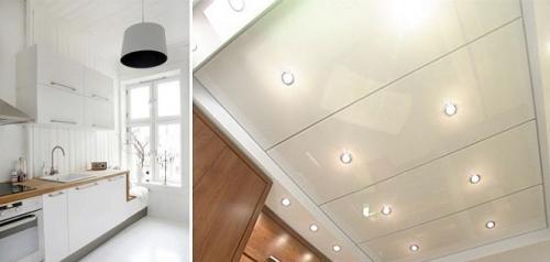 Потолок из панелей пвх на кухне. Виды панелей