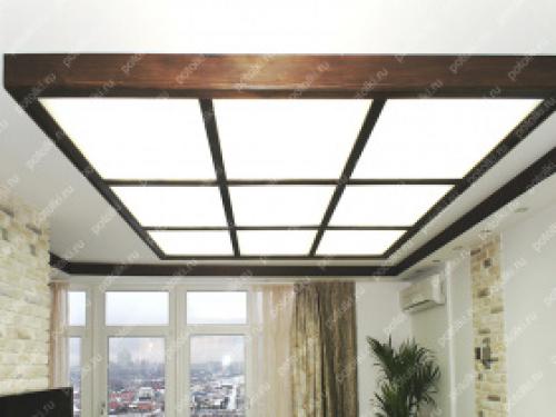 Плиточные подвесные потолки с подсветкой. Виды подвесной конструкции 09 Плиточные подвесные потолки с подсветкой. Виды подвесной конструкции 09