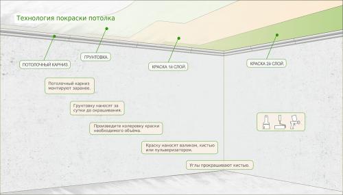 Потолочные конструкции. Побеленный или окрашенный потолок