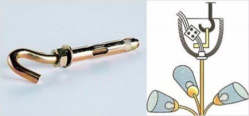 Как крепить люстру к потолку. Как повесить люстру на крюк? 02