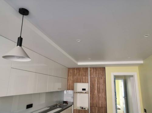 Какой натяжной потолок лучше для кухни. Натяжной потолок на кухне: 105 вариантов дизайна в реальных фото