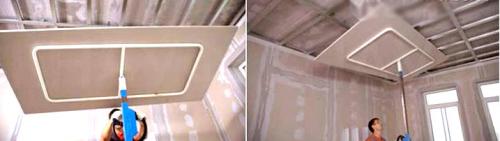 Как правильно крепить гипсокартон к потолку. Варианты выполнения несущего каркаса 03