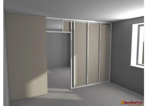 Дверной проём в перегородке из гипсокартона. Суть задачи