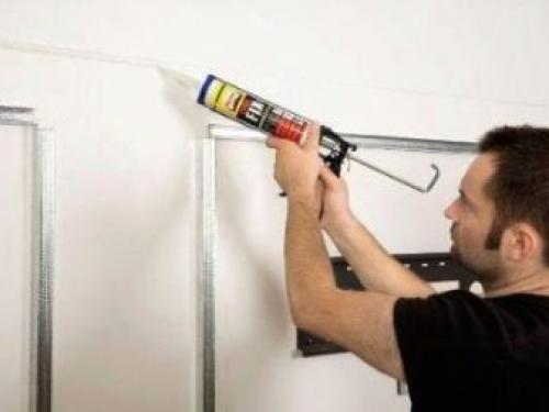 Как приклеить гипсокартон к потолку. Крепление гипсокартона 04 Как приклеить гипсокартон к потолку. Крепление гипсокартона 04