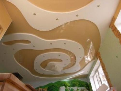 Финальная стадия крепления гипсокартона на потолок. Разметка периметра 06 Финальная стадия крепления гипсокартона на потолок. Разметка периметра 06