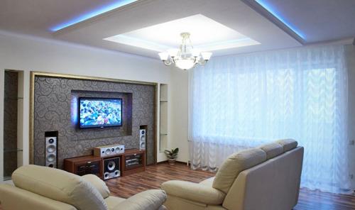 Потолок из гипсокартона одноуровневый. Как сделать потолки из гипсокартона для зала своими руками