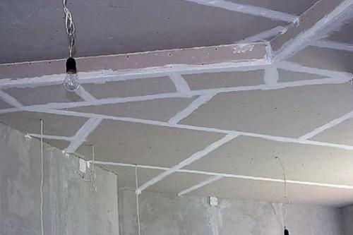 Потолок из гипсокартона двухуровневый. Монтаж профилей подвесов – силовой конструкции для крепления гипсокартона