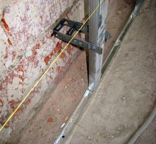 Крепление направляющего профиля к полу. Монтаж на профиль